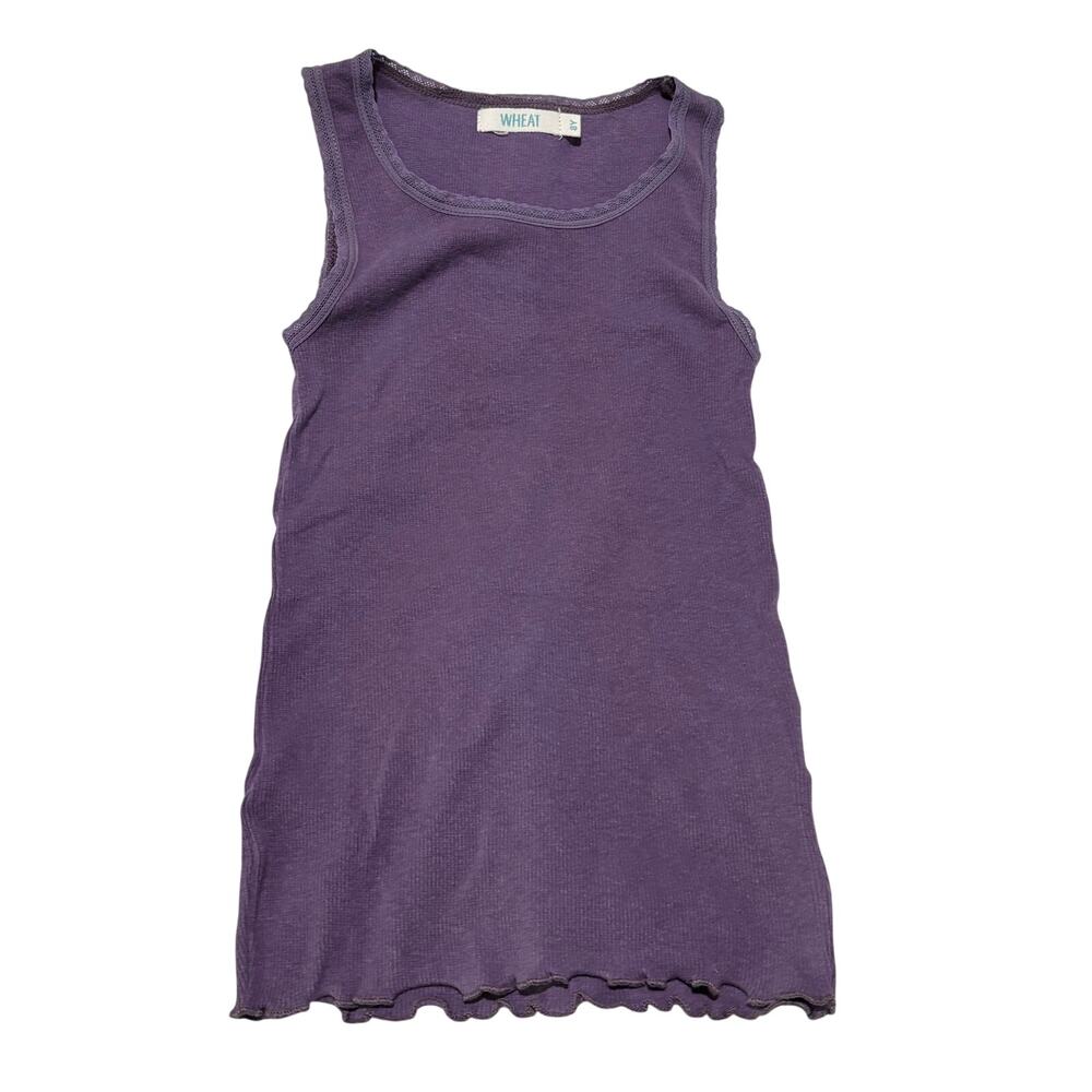 Wheat 8y purple tank cotton viscose spandex blend worn once euc stretchy stretch